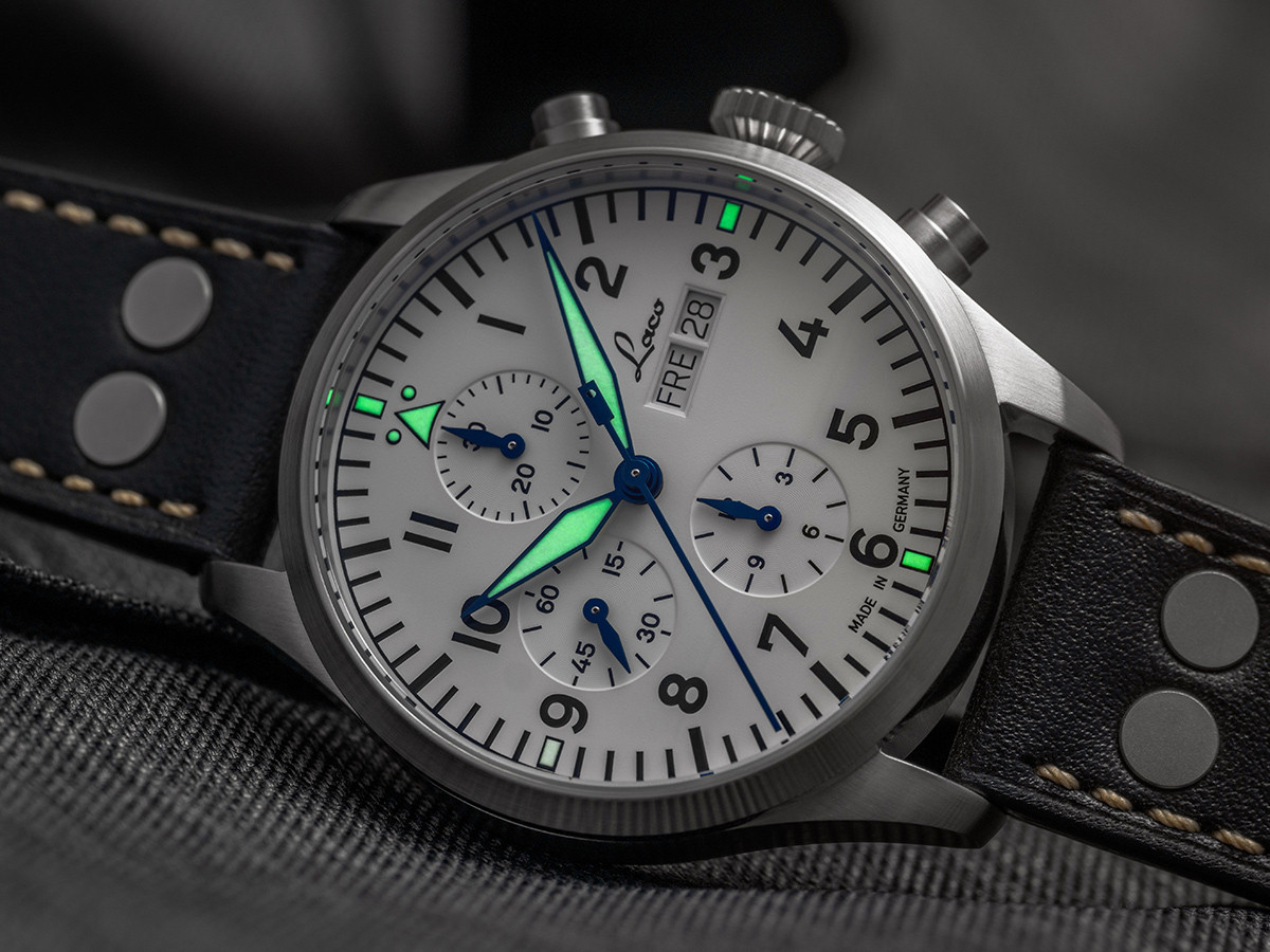 Laco Watch Chronograph KIEL.2 WEISS Automatic 43mm (862153)