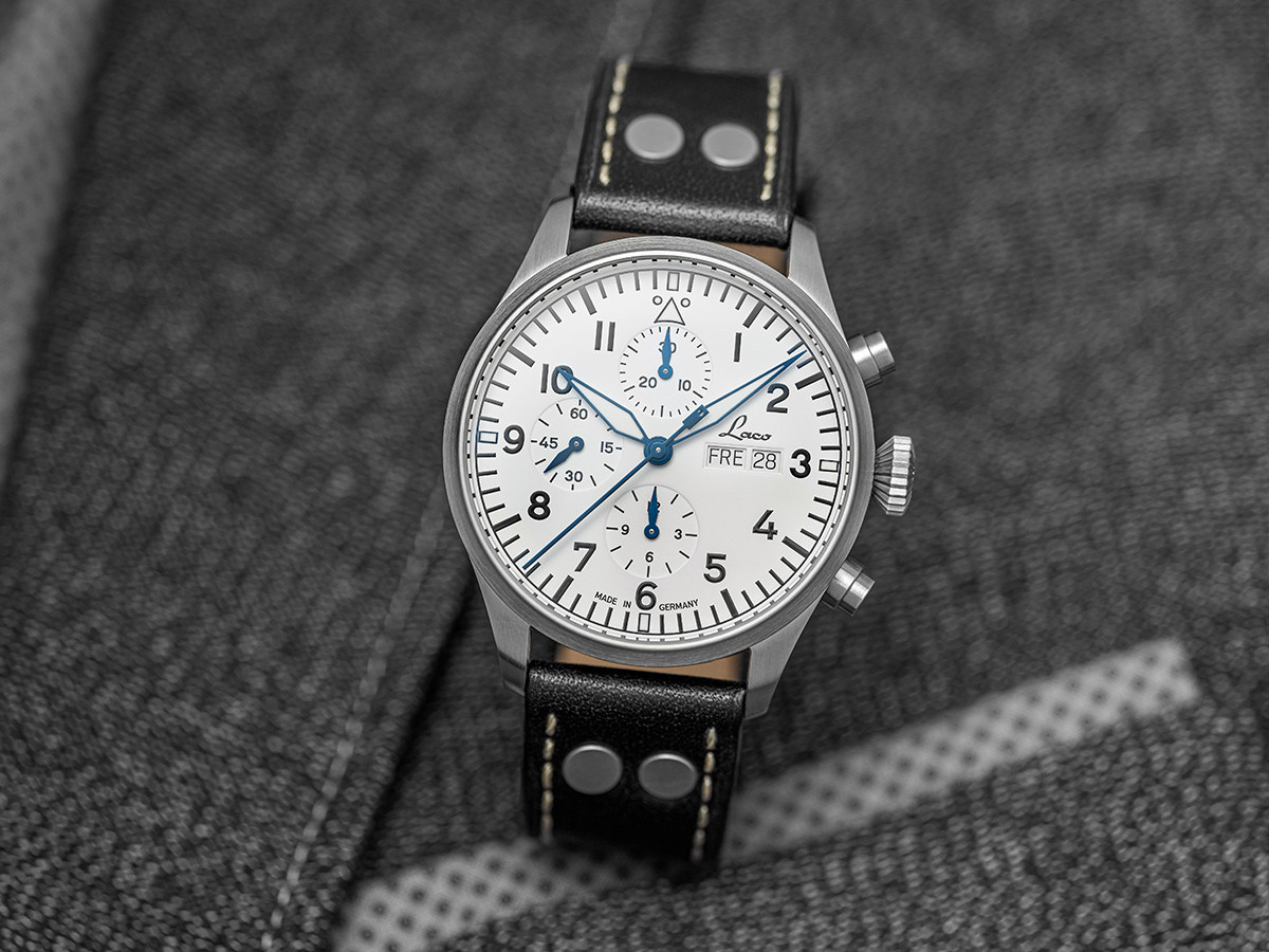 Laco Watch Chronograph KIEL.2 WEISS Automatic 43mm (862153)