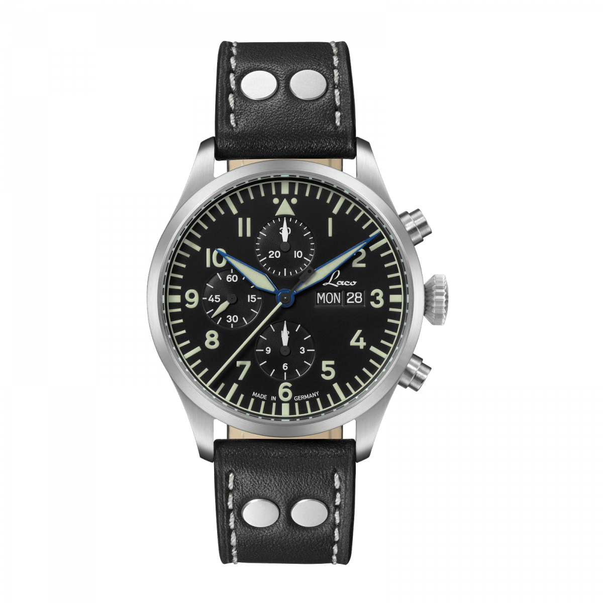 Laco Kiel.2 Schwarz Pilot Chronograph 43mm Ref 862148 | Legend of Time