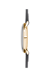 Junghans Max Bill Damen Quartz Ref. 47/7854.02 | 32.7 mm | Gold PVD Case · Soft Grey Leather Strap