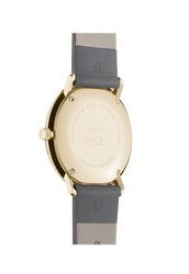 Junghans Max Bill Damen Quartz Ref. 47/7854.02 | 32.7 mm | Gold PVD Case · Soft Grey Leather Strap