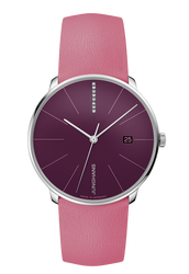 JUNGHANS Meister Fein Automatic BlackBerry Dial and Pink Strap Ref# 27/4358.00