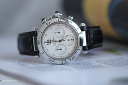 Pre-Owned Cartier Pasha Chronograph Automatic Date Ref# W310355 Silver Dial – Complete with Box & Papers
