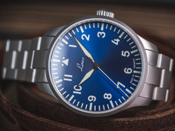 Laco Augsburg Stunde 42 Bracelet Automatic Pilot Watch Blue Dial Stainless Steel