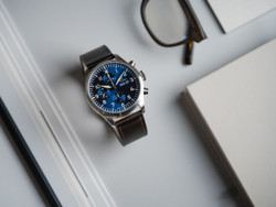 Laco Kiel.2 Blau Blue Dial– 43mm German Pilot Chronograph with ETA Valjoux 7750 Ref 862186