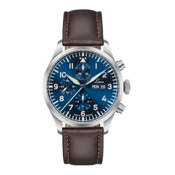 Laco Kiel.2 Blau Blue Dial– 43mm German Pilot Chronograph with ETA Valjoux 7750 Ref 862186