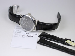 Warranty Card & New Leather strap - A Lange & Sohne Watch - Lange 1 Black Darth Dial 101.035 pre-owned for sale Legend of Time - Chicago Watch Center