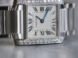 Cartier Tank Francaise Watch Stainless Steel Custom Diamonds BP Roman W51008Q3