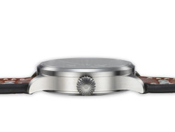 PILOT WATCH BASIC AUGSBURG 42 Automatic German Black Dial Brown Strap