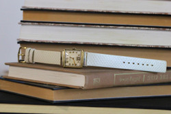 For sale Rare Jaeger LeCoultre Circa 1940's Vintage Square Shaped Yellow Gold Filled Watch - available in Chicago and online 