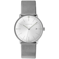 For sale Junghans Max Bill Quartz 041/4463.48 Silver Dial Milanese Men’s Watch, New with Authorized seller warranty of 2 Years, free shipping from Legend of Time Chicago.