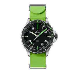 Laco 1925 Watch SPORT AMAZONAS MB Green accents Green Rubber Strap Automatic 42 mm