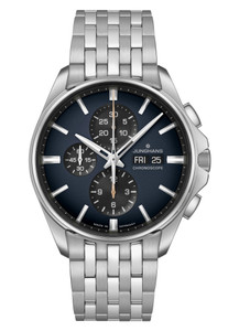 junghans meister s chronoscope 27/4228.45 blue dial automatic chronograph stainless steel 45mm