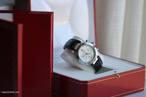 A stunning pre-owned Cartier Pasha Chronograph Automatic Date Ref# W310355 with a silver dial, housed in a polished stainless steel 38mm case. The timepiece is shown with its original box and papers, highlighting its complete set and excellent condition. A stunning pre-owned Cartier Pasha Chronograph Automatic Date Ref# W310355 with a silver dial, housed in a polished stainless steel 38mm case. The timepiece is shown with its original box and papers, highlighting its complete set and excellent condition.
