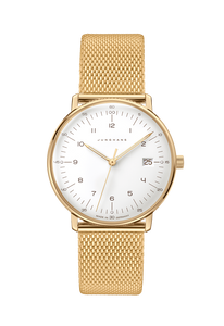 Junghans Max Bill Damen 47/7452.46 gold PVD watch with white dial