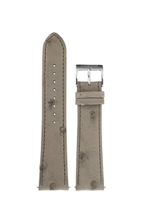 Junghans Beige/Gray Ostrich Leather Watch Strap Size L— 21 mm