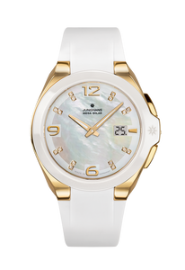 Junghans Spektrum Damen Mega Solar Radio Controlled with white mother-of-pearl dial and stainless steel case