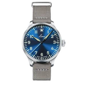 Laco Augsburg Blaue Stunde 39 automatic pilot watch 862102.2 with blue Type A dial