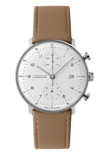 Junghans Max Bill Chronoscope 27/4502.02 silver dial automatic watch