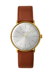 JUNGHANS MAX BILL Gold PVD Brown Leather Hand-wound mechanical watch 27/5703.02 Sapphire crystal JUNGHANS MAX BILL Gold PVD Brown Leather Hand-wound mechanical watch 27/5703.02 Sapphire crystal
