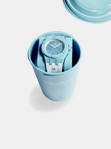Maurice LaCroix Swiss made watch, 40mm, Light Blue Dial and Case, White rubber strap. Quartz movement. Sold by an Authorized dealer with Manufacturer 5 Year warranty.  Free delivery.  NEW Maurice LaCroix Swiss made watch, 40mm, Light Blue Dial and Case, White rubber strap. Quartz movement. Sold by an Authorized dealer with Manufacturer 5 Year warranty.  Free delivery.  NEW