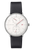 Junghans Max Bill Regulator Bauhaus 27/4493.02 automatic watch with white dial and black leather strap