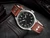 Laco Augsburg 39 automatic pilot watch Ref. 861988 front view case and leather strap view
