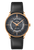 Junghans Meister Worldtimer 27/5013.01 black dial automatic watch with rose gold PVD case and black leather strap