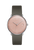Front view Junghans Max Bill Damen 47/4555.02 rose pink dial watch with brown leather strap