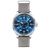Laco Aachen Blaue Stunde 42 Ref. 862101.2 front view with blue Type-B dial and grey nylon strap