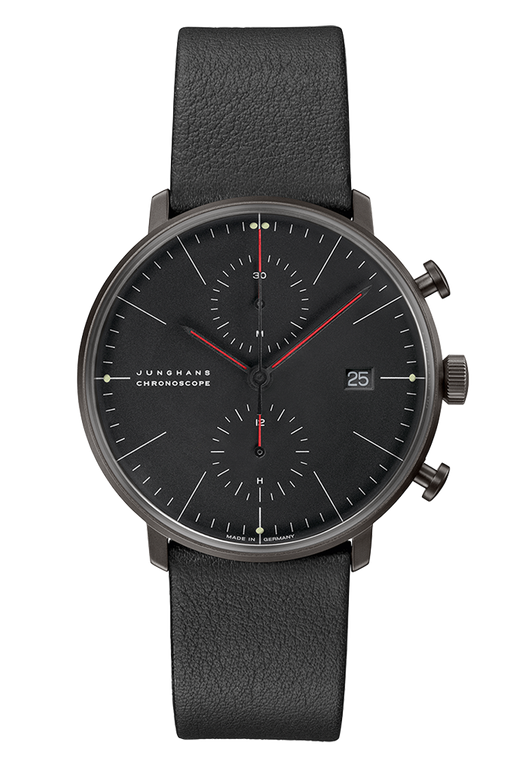 Junghans Max Bill Chronoscope Bauhaus 27/4409.02 automatic chronograph watch front view