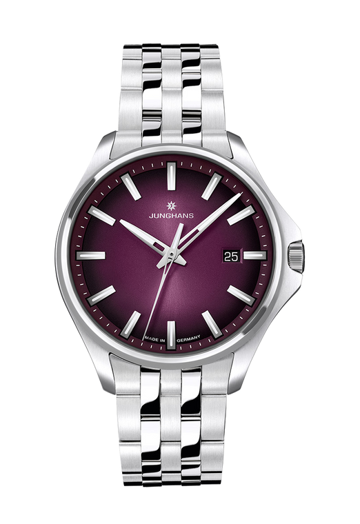 Junghans Meister S Quartz 35 Purple Dial | Ref. 47/4532.44 front view