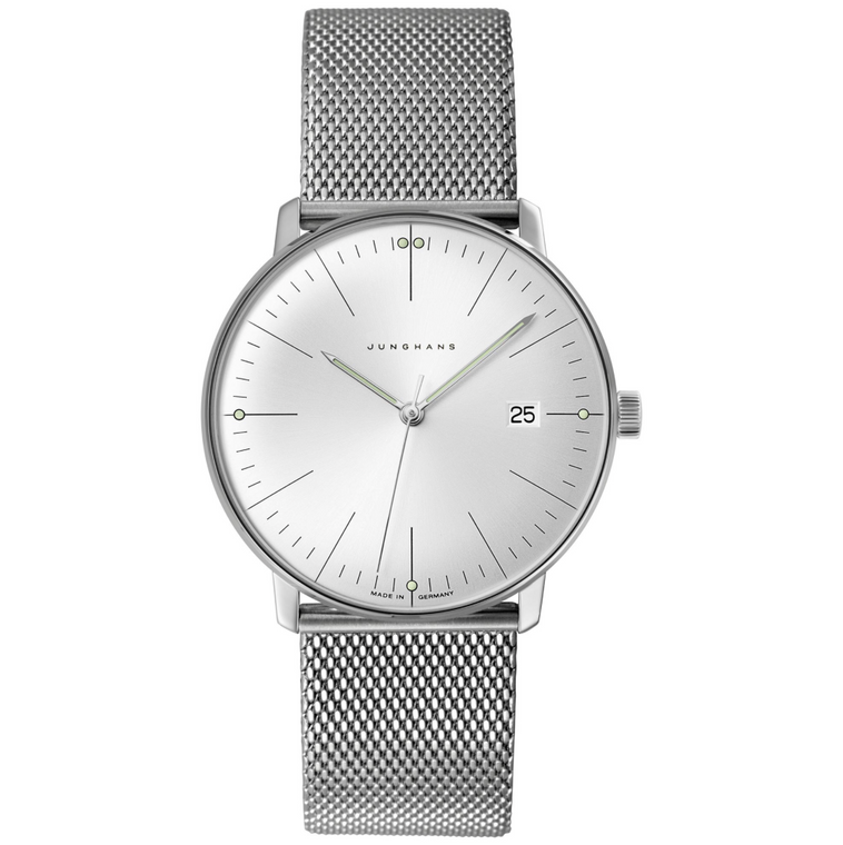 Junghans Max Bill Quartz 41/4463.46 silver dial Milanese bracelet