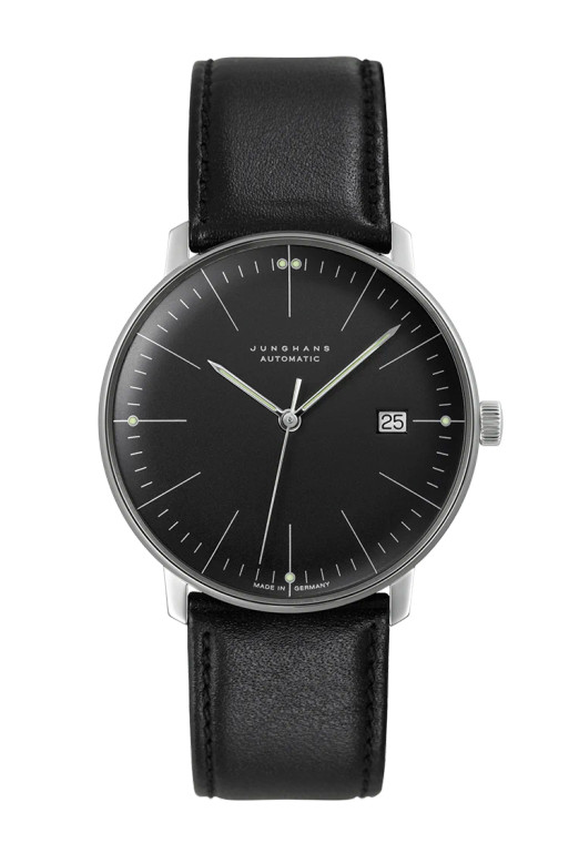 JUNGHANS MAX BILL AUTOMATIC 027/4701.02 | Black Dial | Leather Strap | Date