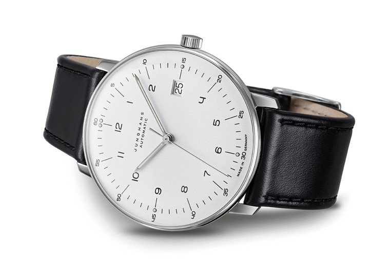 Junghans Watch Max Bill Sapphire Crystal Automatic Silver Dial Numerals Date 027/4700.02