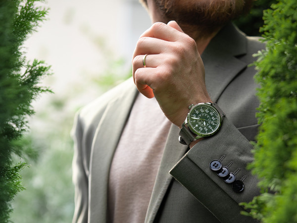 LACO Pilot Watches Basic Aachen Grün 42 Green Limited Edition