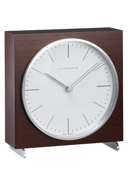 Junghans Max Bill Table Clock 36/3221.10 | Dark Hazel Wood Veneer