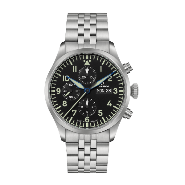 Laco Kiel.2 MB Schwarz Automatic Pilot Chronograph 43mm Ref. 862148.MB