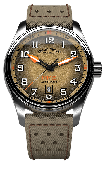 Armand Nicolet Mens Watch MM2 Automatic, Date, Steel with Sand