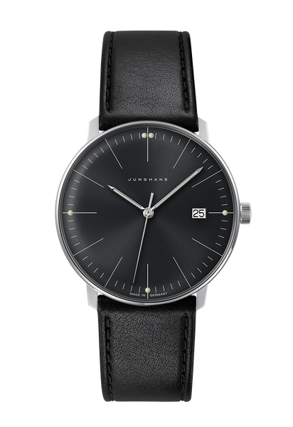 Junghans Max Bill Quartz 41/4465.02 | Black Sunray Dial