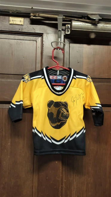 CCM Boston Bruins Pooh Bear Toddler Size Jersey JOE THORNTON #19 Autograph