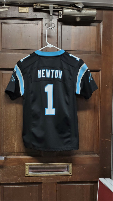 Nike NFL On Field Cam Newton #1 Carolina Panthers Black Jersey YOUTH Sz M 10-12