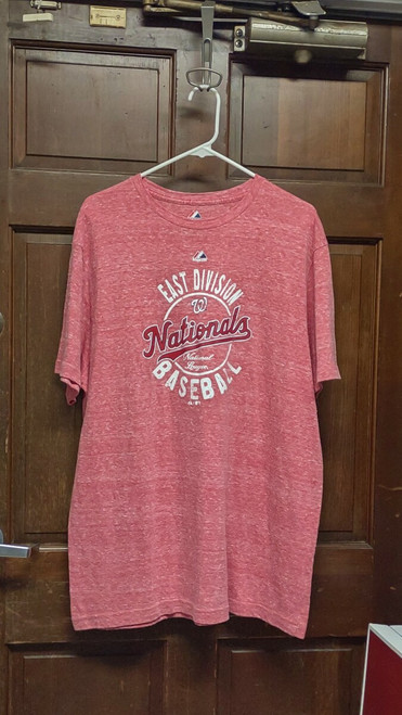 Majestic Heather Red WASHINGTON NATIONALS East Division T-Shirt Men's Size XL