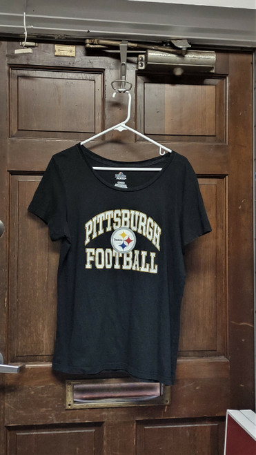 Majestic Fan Fashion Pittsburgh Steelers Black Graphic T-Shirt Women's Size XL