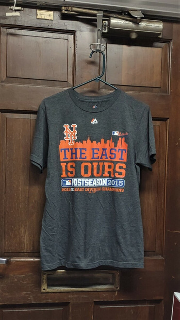 Majestic Dark Gray New York Mets 2015 East Division Champions T-Shirt Men's Sz M