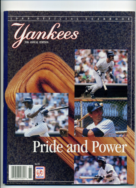 1988 New York Yankees Official Yearbook 39th Annual Edition Baseball