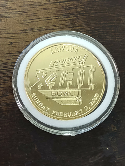 Super Bowl XLII 42 Gold Tone Coin Medallion 1.5" Arizona February 3 2008