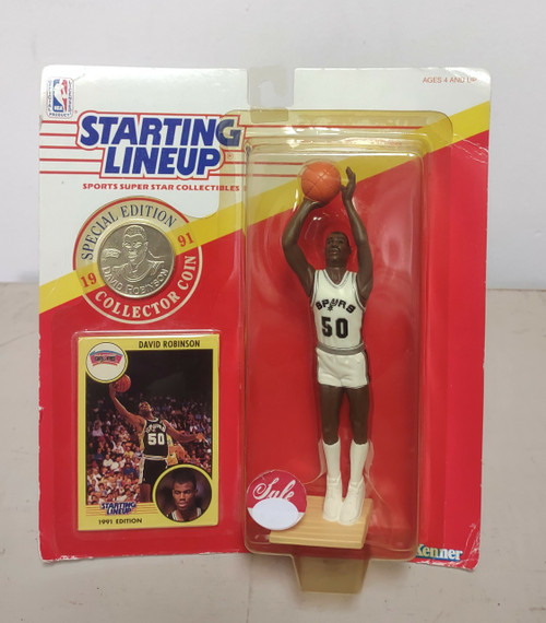 1991 Kenner Starting Lineup DAVID ROBINSON Figure w/ Card & Coin f18