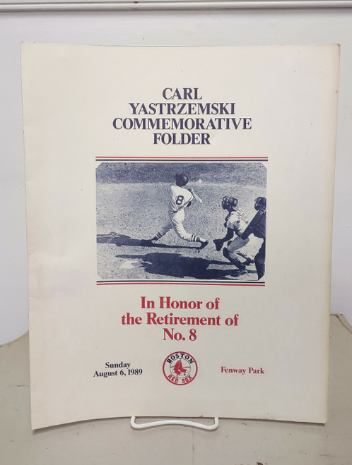Carl Yastrzemski Yaz Commemorative Folder August 6, 1989 Retirement of No. 8