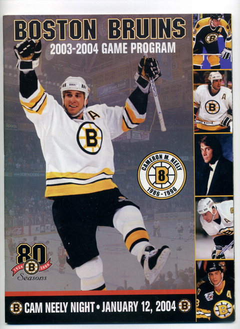 2003-2004 Boston Bruins Game Program Cam Neely Night January 12, 2004